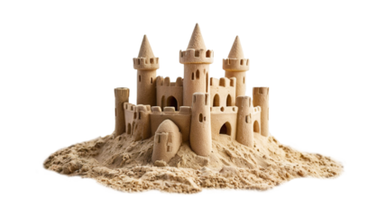 sand castle isolated on transparent background