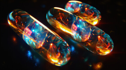 Holistic Health Concept: Cod Liver Oil Enhancing Joint Flexibility and Reducing Inflammation, Holographic Display