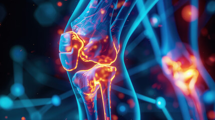 Holistic Joint Care with MSM Supplement, Hologram Visualizing Joint Health and Active Living