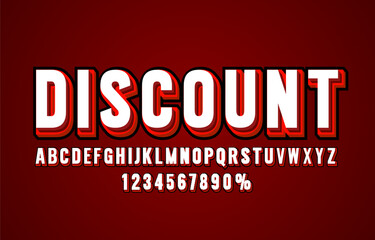 Obraz premium Discount font set collection, letters and numbers symbol. Vector illustration