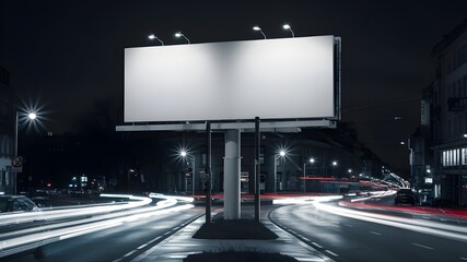 billboard at highway, white blank billboard mockup, copy space, 3d billboards