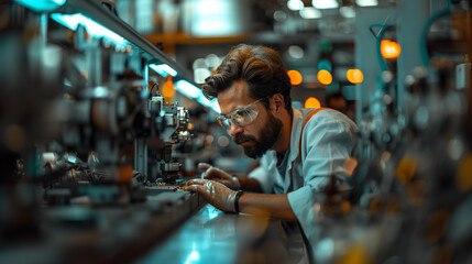 Factory Maintenance Engineer Man in Front of Production Equipment