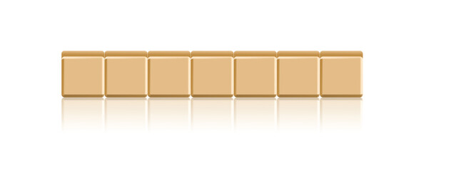 Empty wooden square cubes with reflection editable vector illustration