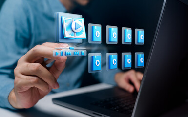 E-Book Interface on Laptop