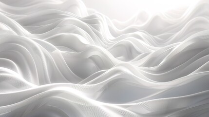 Obraz premium Abstract white and light gray wave modern background illustration