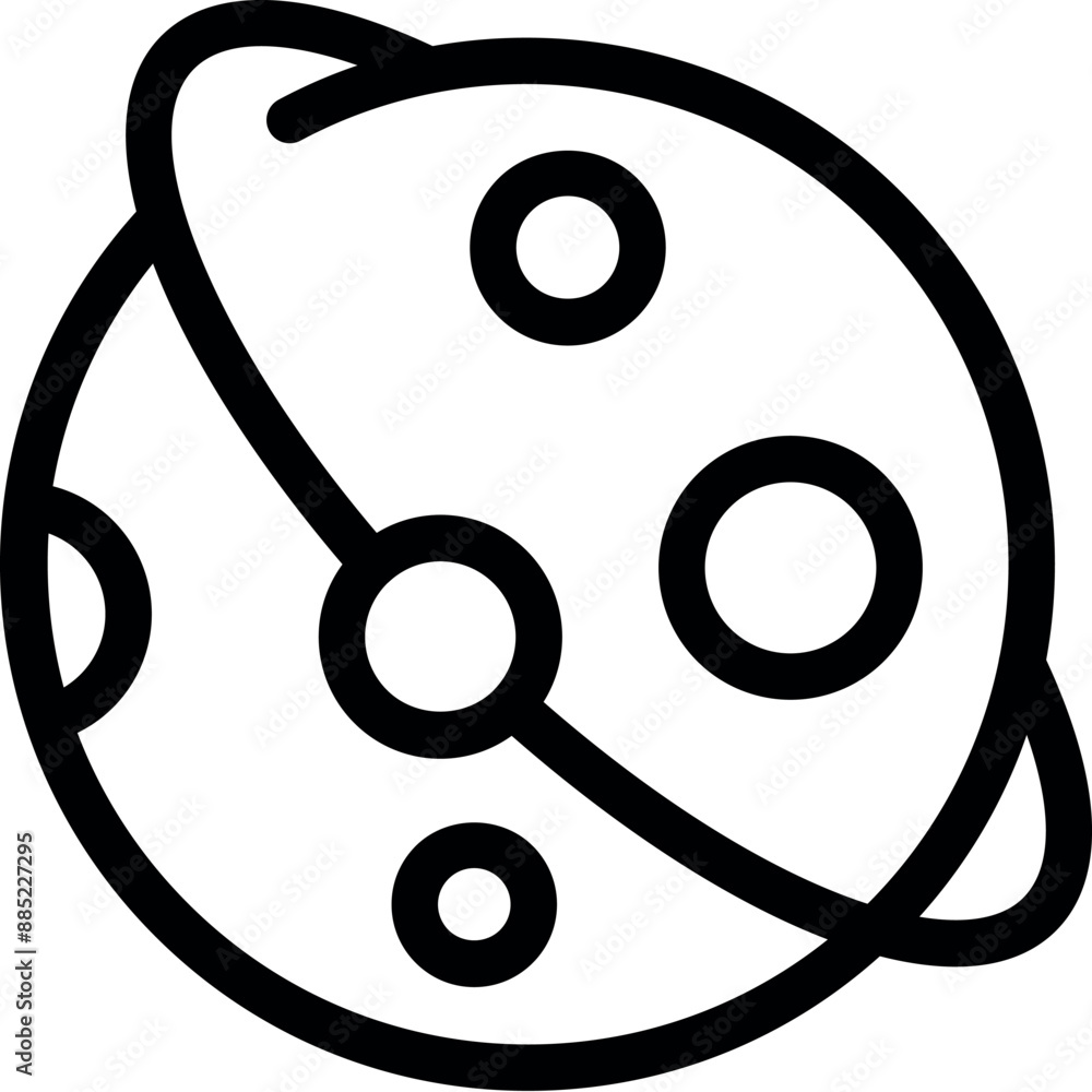 Poster simple icon of a planet from a distant galaxy rotating on its axis