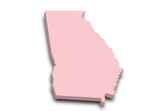 recommend clip art: 3d Map of Georgia state with color. United State of America, US, United State