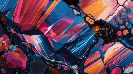 Cross-section of a mineral under polarized light