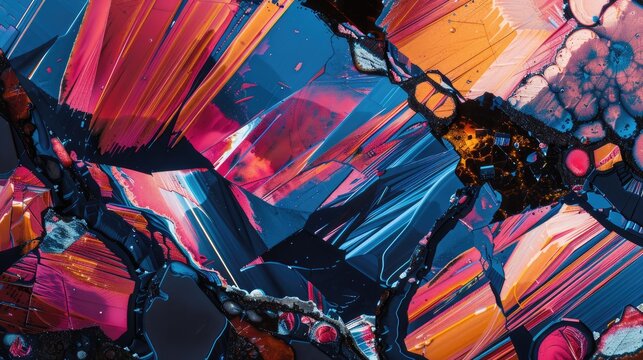 Cross-section of a mineral under polarized light