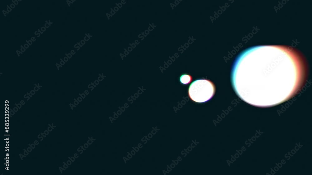 Aufkleber Light, bokeh and background with abstract, animation and particles for motion graphic or transition. Dots, pattern and texture for wallpaper, backdrop and white circles with glow, movement or sparkle