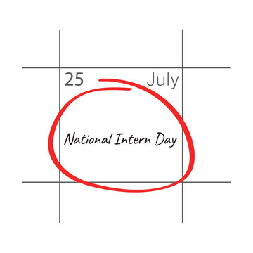 National intern day, calendar date.