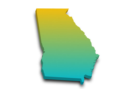 recommend clip art: 3d Map of Georgia state with color. United State of America, US, United State