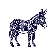 donkey silhouettes Clip art isolated vector illustration on a white background