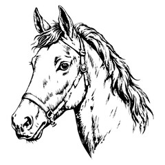 Sketch of a horse on a white background