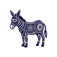 donkey silhouettes Clip art isolated vector illustration on a white background