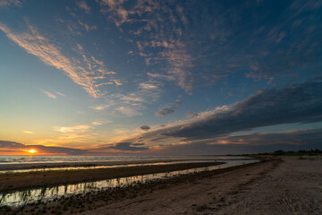 sunset on the Ainazi beach