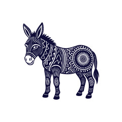 donkey silhouettes Clip art isolated vector illustration on a white background