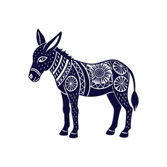 donkey silhouettes Clip art isolated vector illustration on a white background