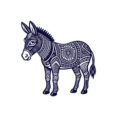 donkey silhouettes Clip art isolated vector illustration on a white background