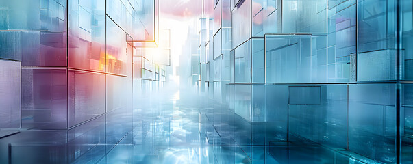 Obraz premium Technology concept background with frosted glass structures