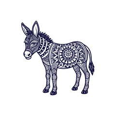 donkey silhouettes Clip art isolated vector illustration on a white background