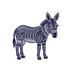 donkey silhouettes Clip art isolated vector illustration on a white background