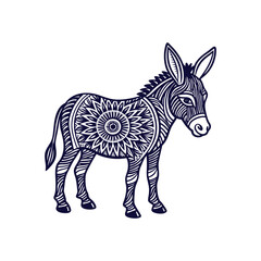 donkey silhouettes Clip art isolated vector illustration on a white background