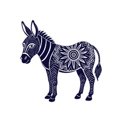 donkey silhouettes Clip art isolated vector illustration on a white background