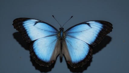 Obraz premium the butterfly has a black white and blue hue,