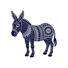 donkey silhouettes Clip art isolated vector illustration on a white background