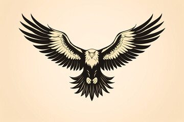 Obraz premium a black and white drawing of an eagle