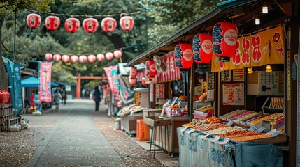 Naklejka premium アジアのお祭りの屋台03