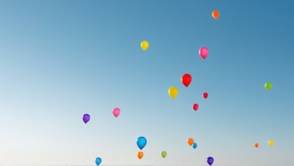  lots of balloons that are being released across the sky,