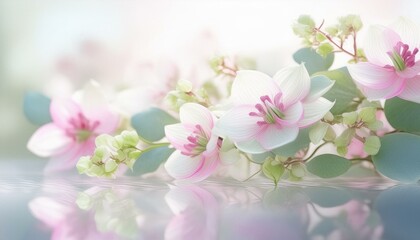 Naklejka premium Transparent summer pink flower background