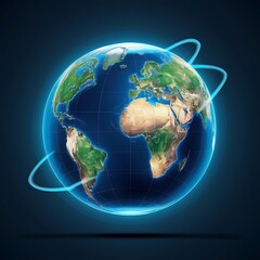 Planet Earth globe map set 3d render background