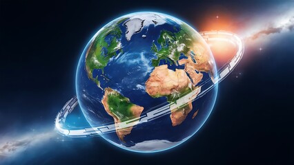 Planet Earth globe map set 3d render background