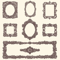 Obraz premium Vintage Floral Frame Designs: A Collection of Ornate Frames and Borders for Art and Craft Projects
