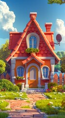 Obraz premium cartoon house.