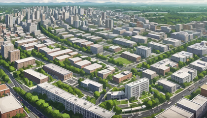 Urban Planning: A Bird's Eye View of a Cityscape