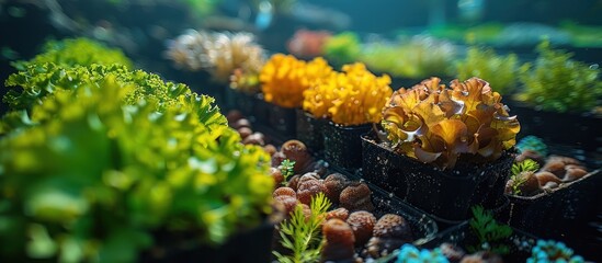 Close-Up of Vibrant Green and Brown Plants