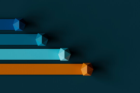 Bar chart statistics increasing against colored background