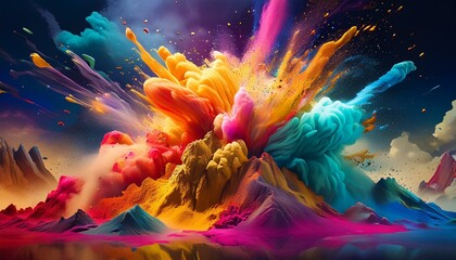 Bursting Beauty: The Art of Exploding Pastel Powder"