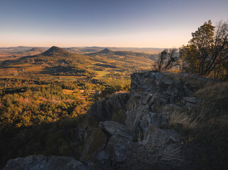 View on Balaton Uplands and its vulcanic mountains