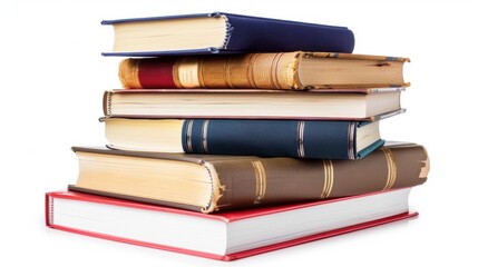 Fototapeta premium A stack of motivational books, emphasizing their role in inspiring athletes and coaches alike. Isolate white background