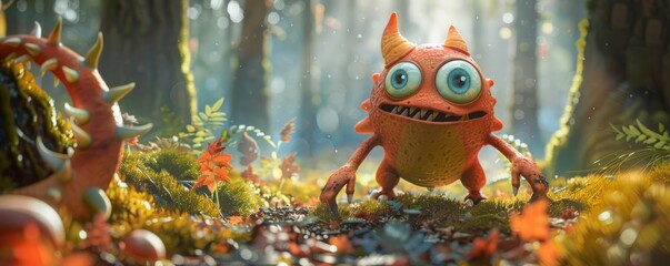 Naklejka premium cartoon forest monster.
