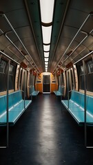 Fototapeta premium Subway car empty interior 3d rendering