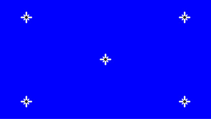 Blue screen background, VFX motion tracking markers. Art design blue screen backdrop template. Abstract concept video footage replacement tracking markers elements.