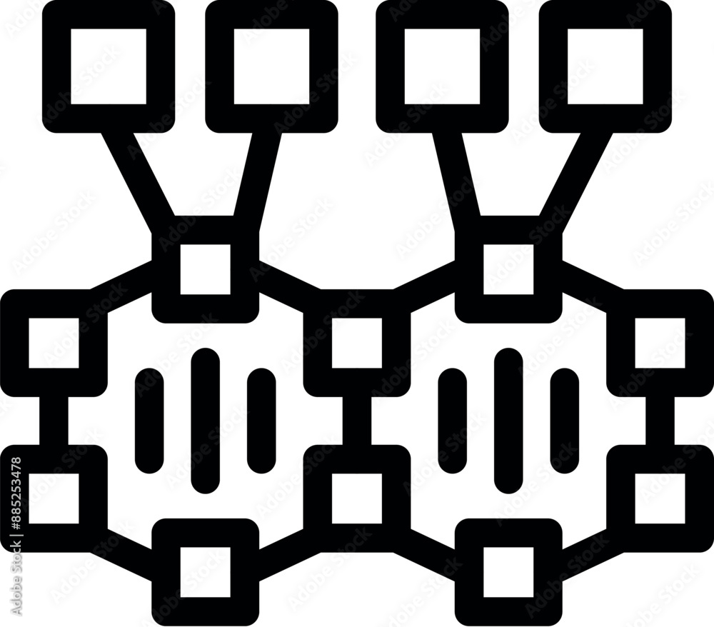 Poster complex data structure connecting multiple nodes through an intricate network, symbolizing informati