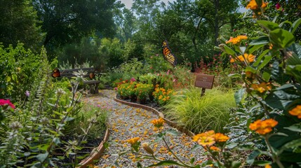 A butterfly garden with plants specially selected image