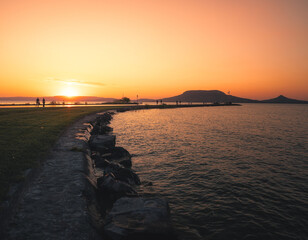 Wonderful sunset over lake Balaton, Hungary